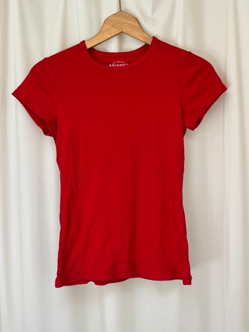 Arizona jean company girls red t shirt basic short sleeve